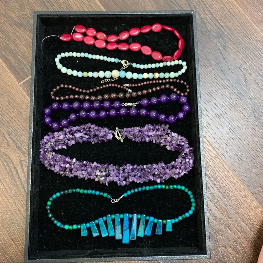 6 Crystal Necklaces